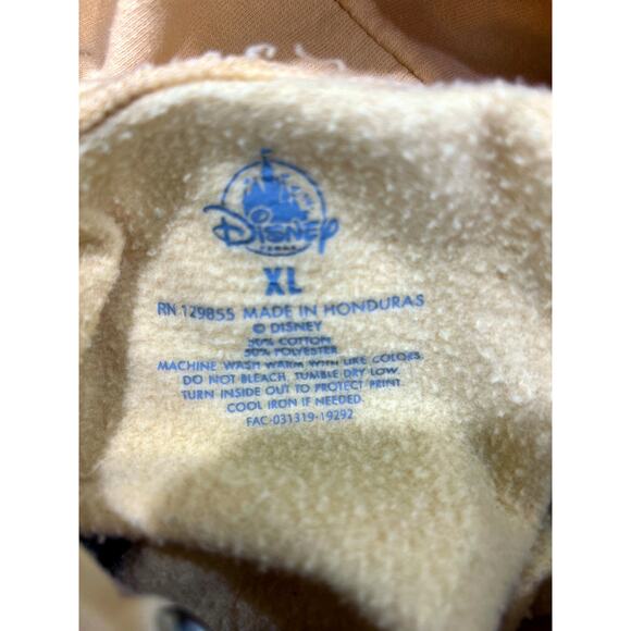 Vintage Wald Disney World Rainbow Logo Hoodie Sweatshirt in Butter Yellow XL - Picture 7 of 7